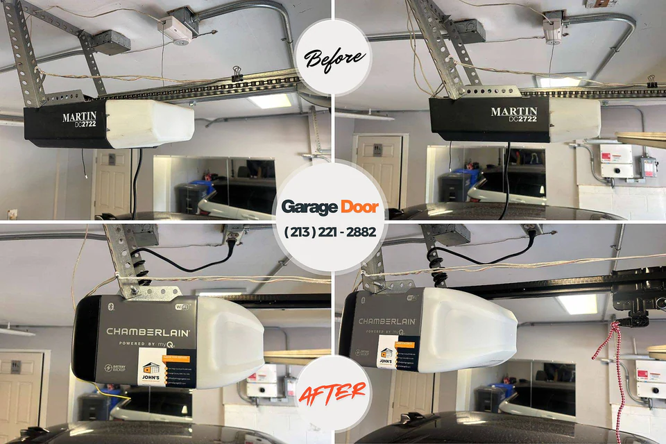 Before and after: garage door repair Waverly, VA